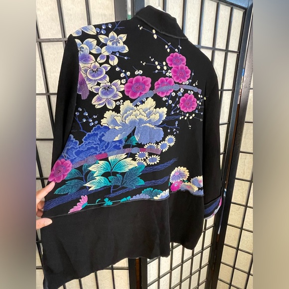Moonlight Y & S Fashion Design Asian Print Crepe Jacket - Picture 9 of 15